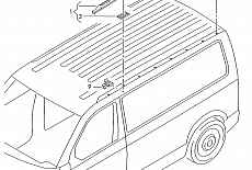 Установка продольных оригинальных Т-шин на крышу VW T5/T6